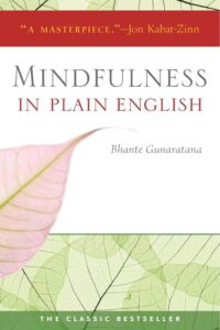 Cover of 'Mindfulness in Plain English' by Bhante Henepola Gunaratana with a clean and simple design.