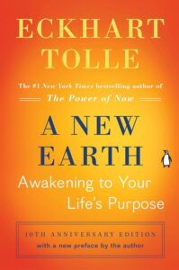 The cover of "A New Earth" by Eckhart Tolle