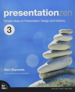 cover of "Presentation Zen" by Garr Reynolds, a book focusing on designing and delivering visually appealing and impactful presentations.