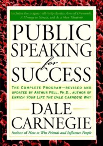 cover of "Public Speaking for Success" by Dale Carnegie, compiling the author's best public speaking tips.