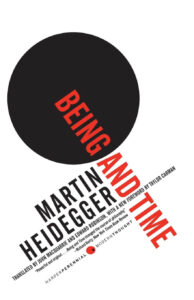 Cover of 'Being and Time' by Martin Heidegger, exploring the nature of being and existential questions.