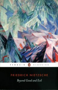 "Cover of 'Beyond Good and Evil' by Friedrich Nietzsche, challenging conventional moral values and exploring the philosophy of the will to power.