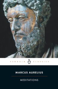 Cover of 'Meditations' by Marcus Aurelius, offering personal writings and insights into Stoic philosophy.