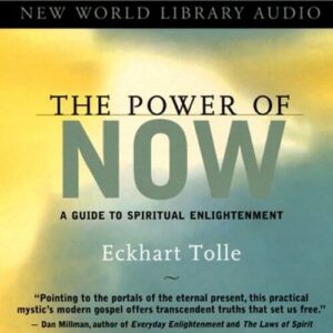 he cover of "The Power of Now" by Eckhart Tolle, an enlightening audiobook for your daily commute that focuses on mindfulness and living in the present moment. 