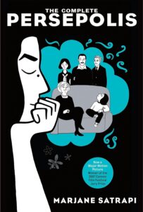 Cover of Persepolis by Marjane Satrapi - an autobiographical graphic novel about growing up in Iran.