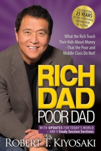 cover of "Rich Dad Poor Dad" by Robert T. Kiyosaki, highlighting the importance of financial education and investing in income-generating assets, a key read in the Best Books on Investing for Beginners.